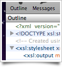 Editing an XSL document.